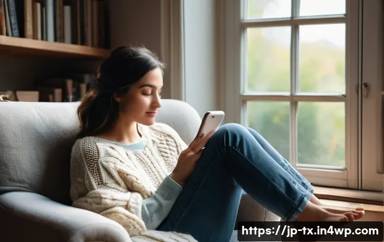 내면의 지혜를 강화하기 위한 실용적 방법 - **Prompt: Digital Detox and Mindful Presence**
    "A young woman, in her late twenties, dressed in ...