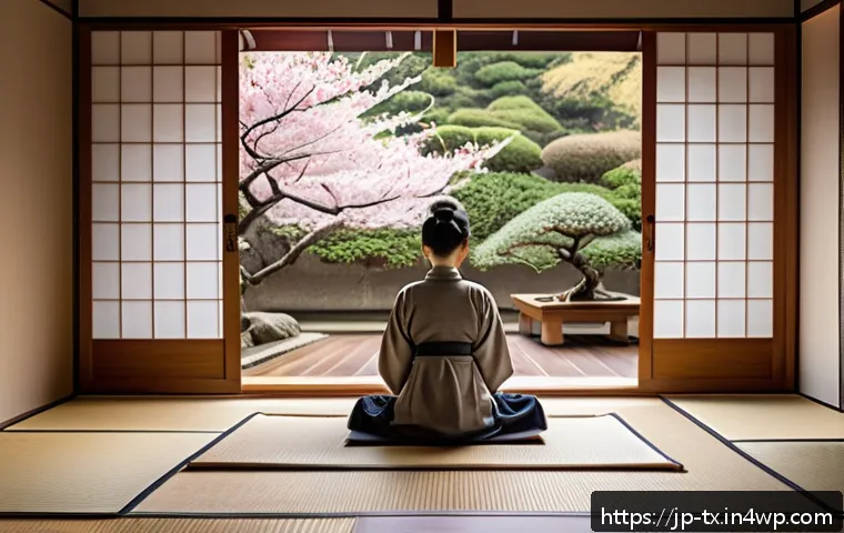 내면의 지혜를 활용한 지속 가능한 변화 - A serene Japanese-style room bathed in soft morning light, featuring a young Japanese woman sitting ...
